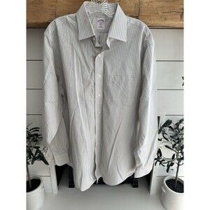 Brooks Brothers Mens Non-Iron All Cotton Striped Button Down Shirt Size 16-45